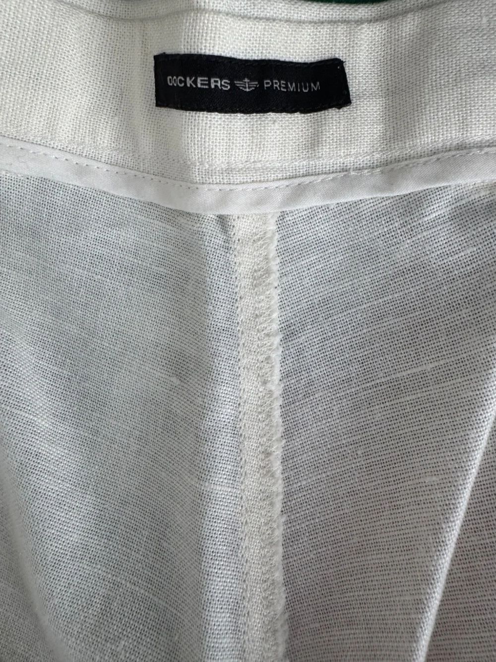 Dockers Premium Men's Off-White Linen Cotton Relaxed Fit Flat Front Pants 38x32